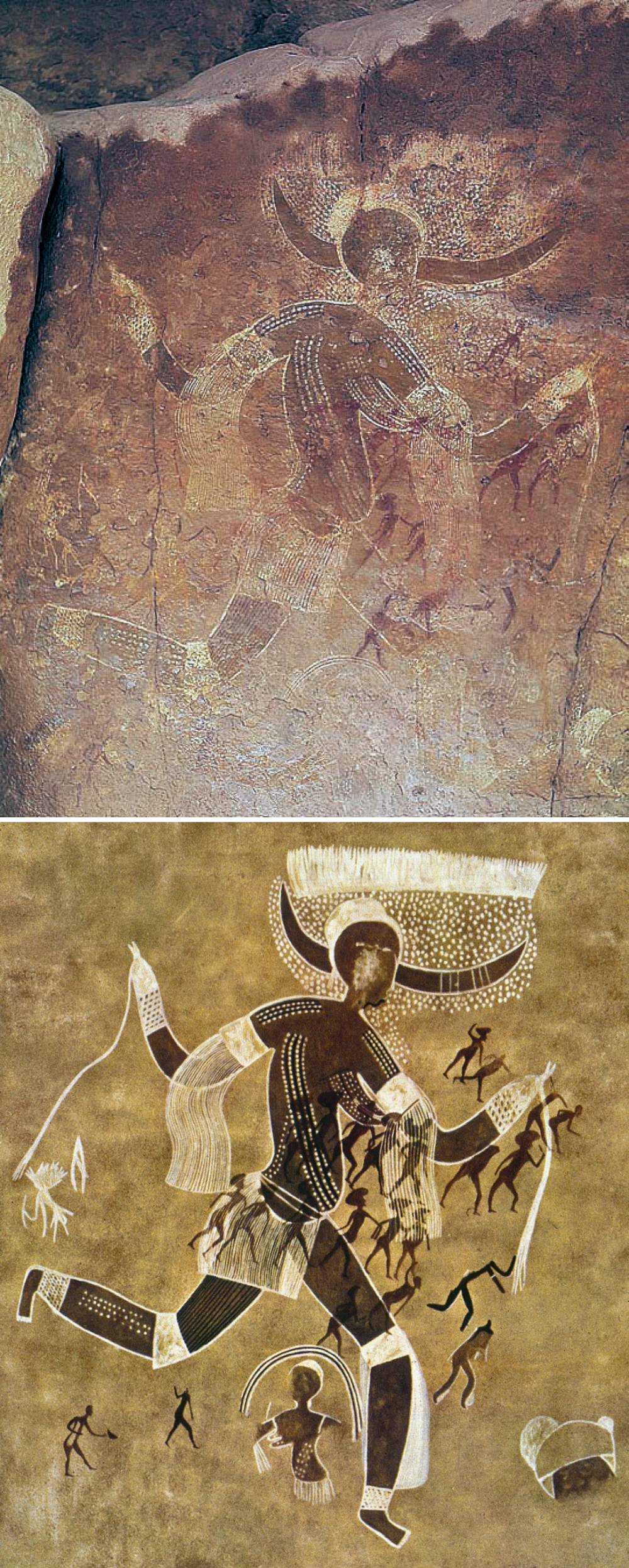 走る角のある女性」は、アルジェリアのタッシリ・ナジェール国立公園に