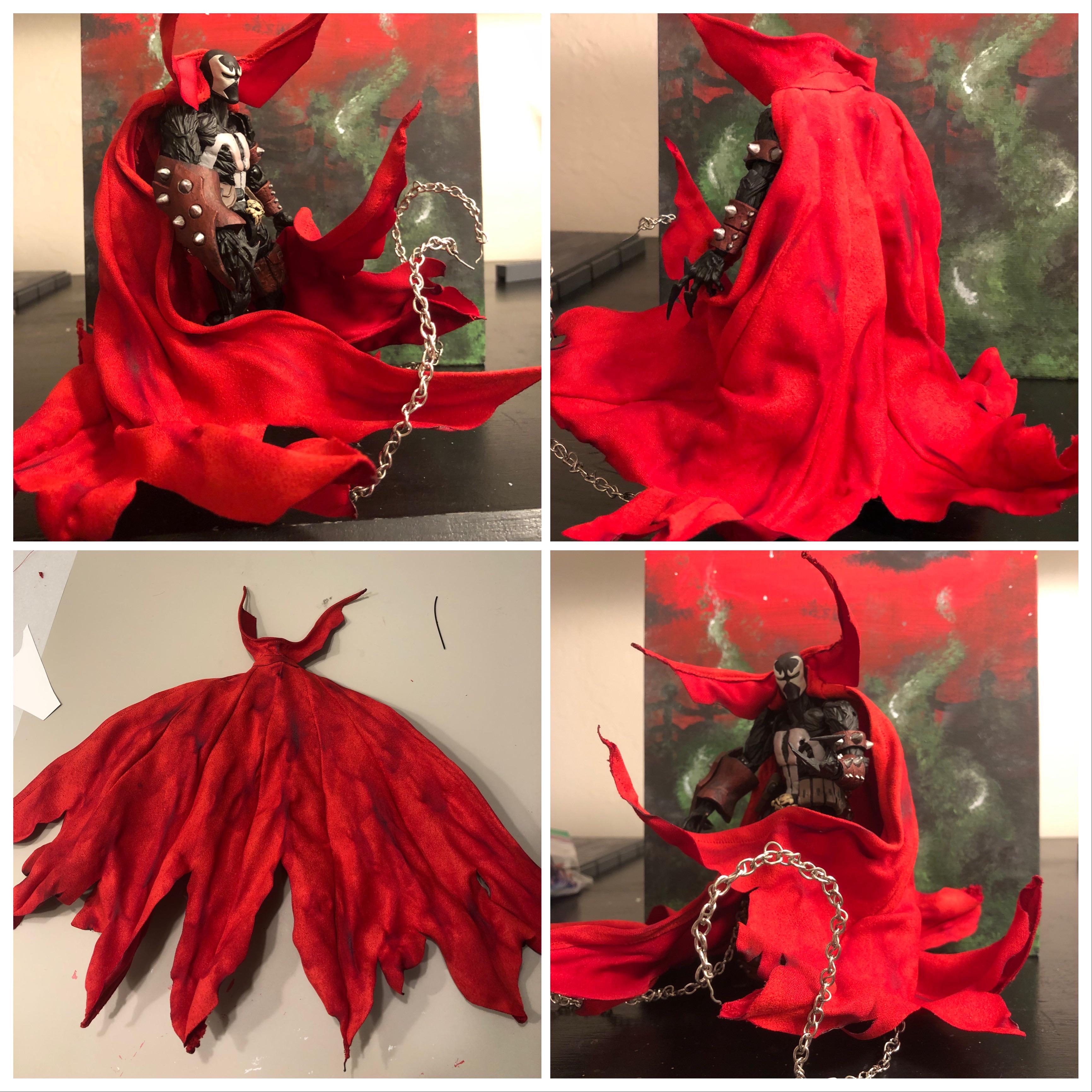 Made a new cape for my custom Spawn. Used a suede fabric. It's way