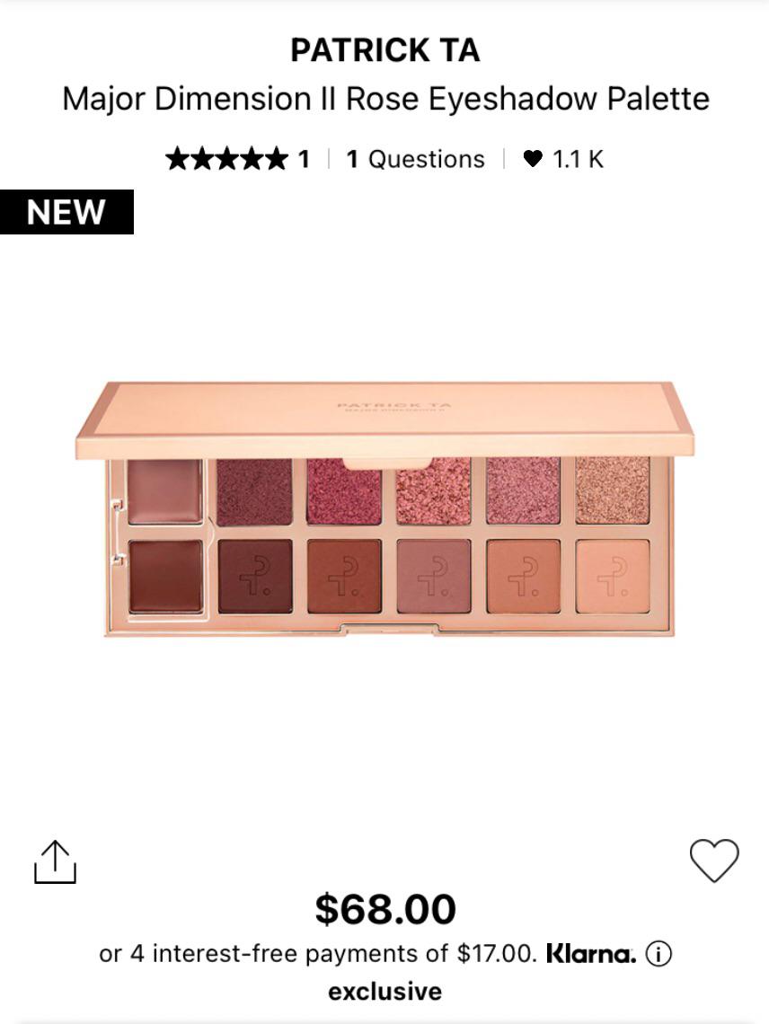 Available 4/1: Patrick Ta Major Dimension II Rose Eyeshadow