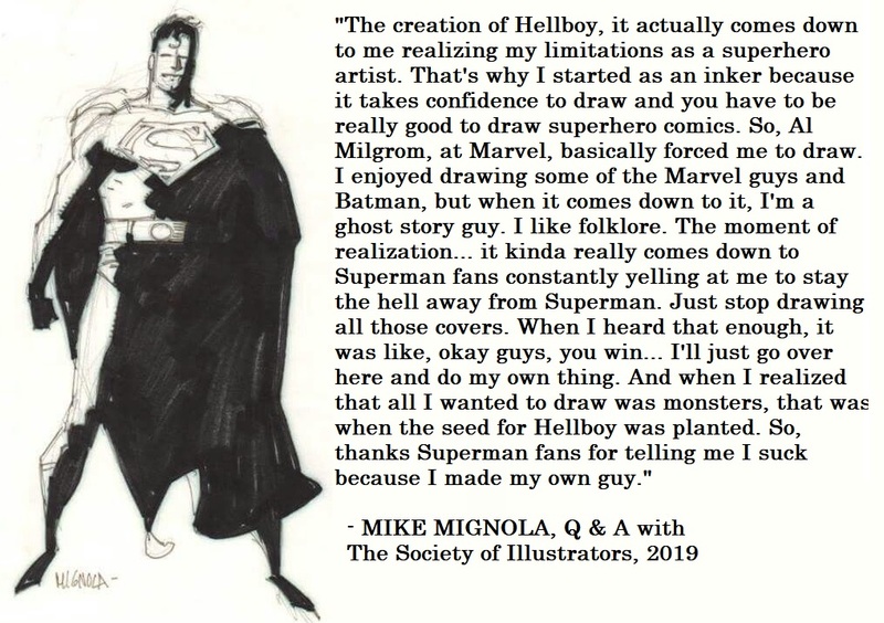 マイク・ミニョーラが語る、スーパーマンファンに拒絶された話 [彼の絵