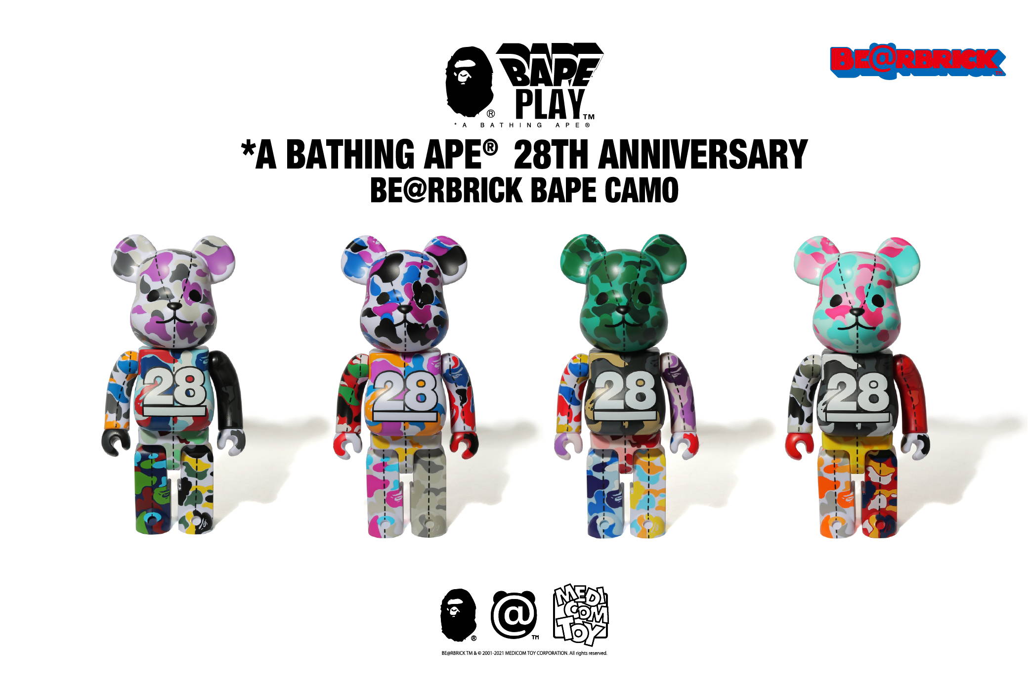 A BATHING APE® 28th ANNIVERSARY BE@RBRICK 400% / 1000% | bape.com