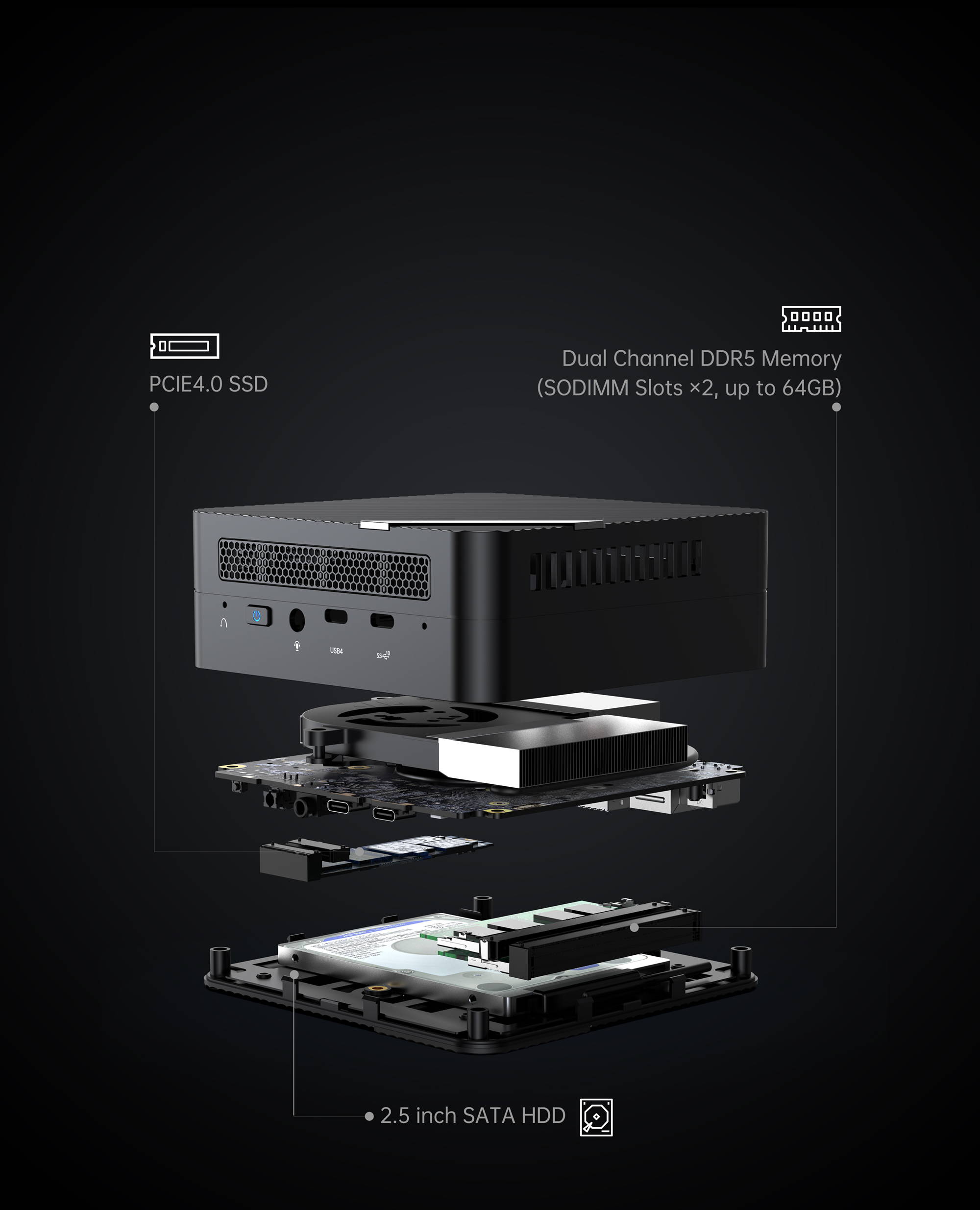 Minisforum UM773 Lite Mini PC: AMD Ryzen™ 7, 32GB RAM, 1TB SSD