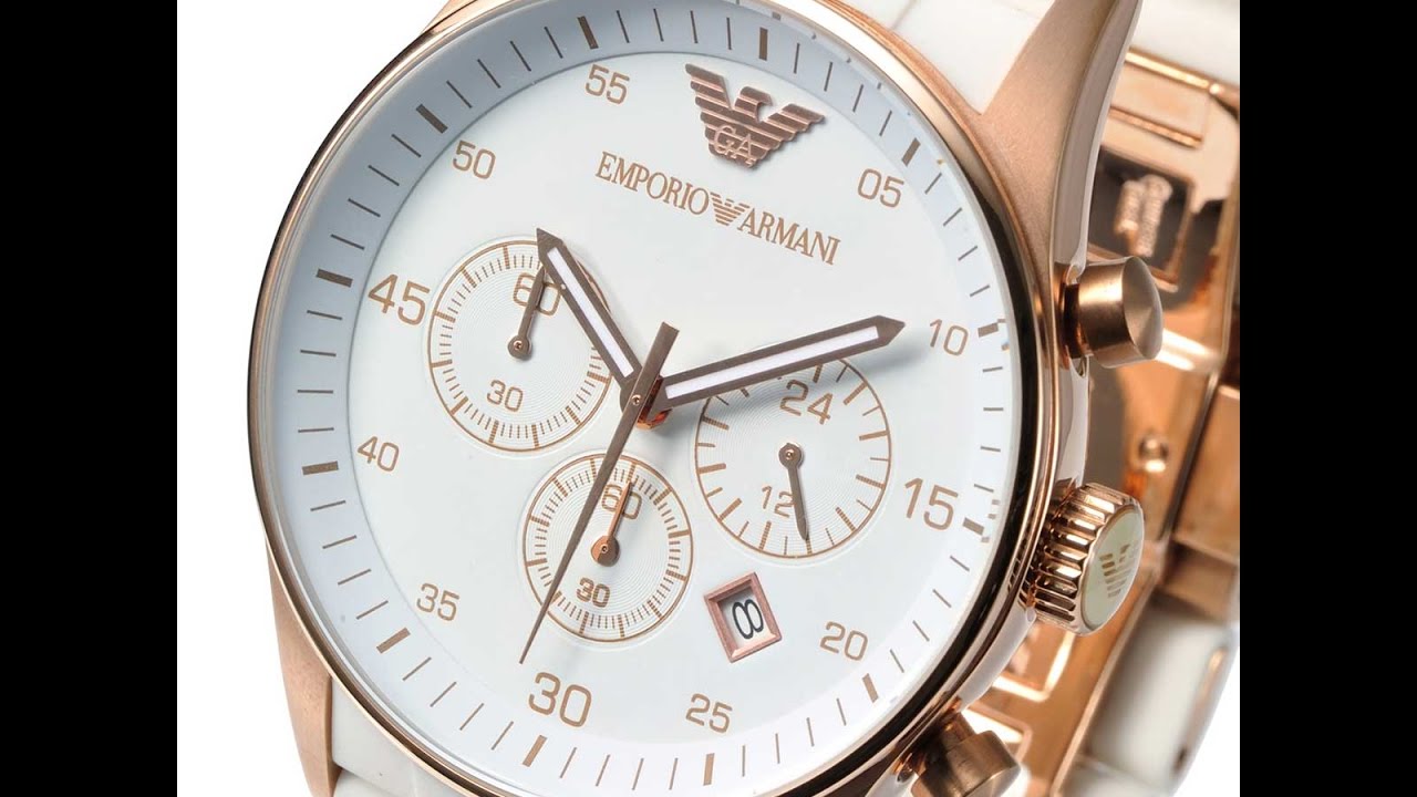 EMPORIO ARMANI AR5919 LADIES WATCH SPORTIVO CHRONO WHITE ROSEGOLD