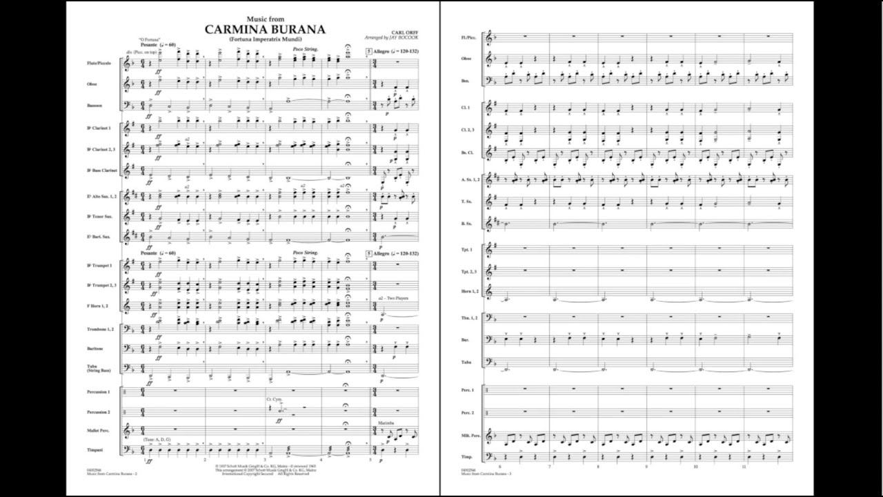 カルミナ・ブラーナ」より（スコアのみ）【Music from Carmina Burana