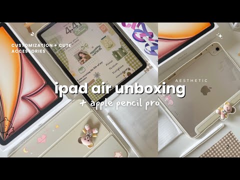 2025 Apple iPad Air M3 + Apple Pencil Pro Unboxing | Aesthetic