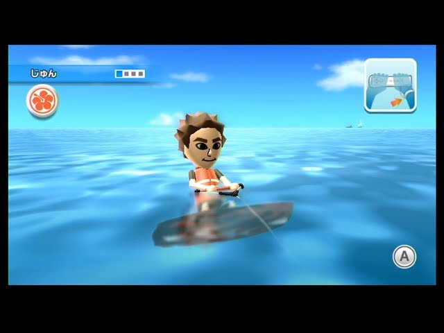 Wii Sports Resort]Wiiスポーツリゾートのウェイクボード(初級)で遊ん