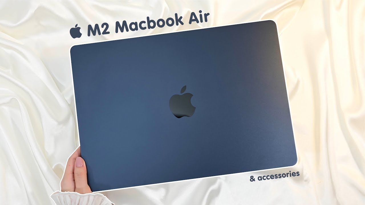 Apple MacBook Air M2 Midnight Unboxing aesthetic🌃 Apple Magic