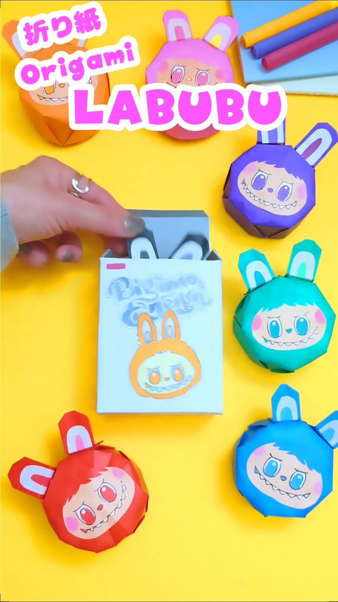 手に入らないラブブを折り紙で再現！💙Labubu Origami #ラブブ #折り紙