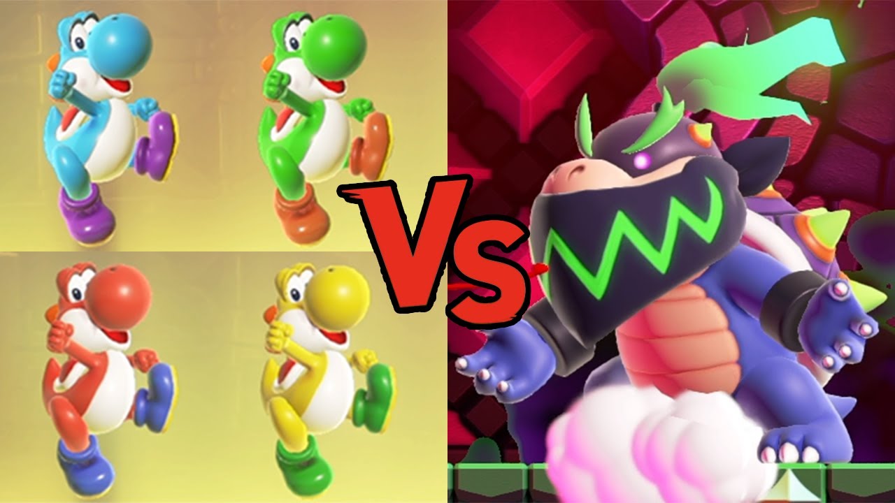 Super Mario Bros Wonder - Yoshi 4 Players All Bosses ＋ Ending