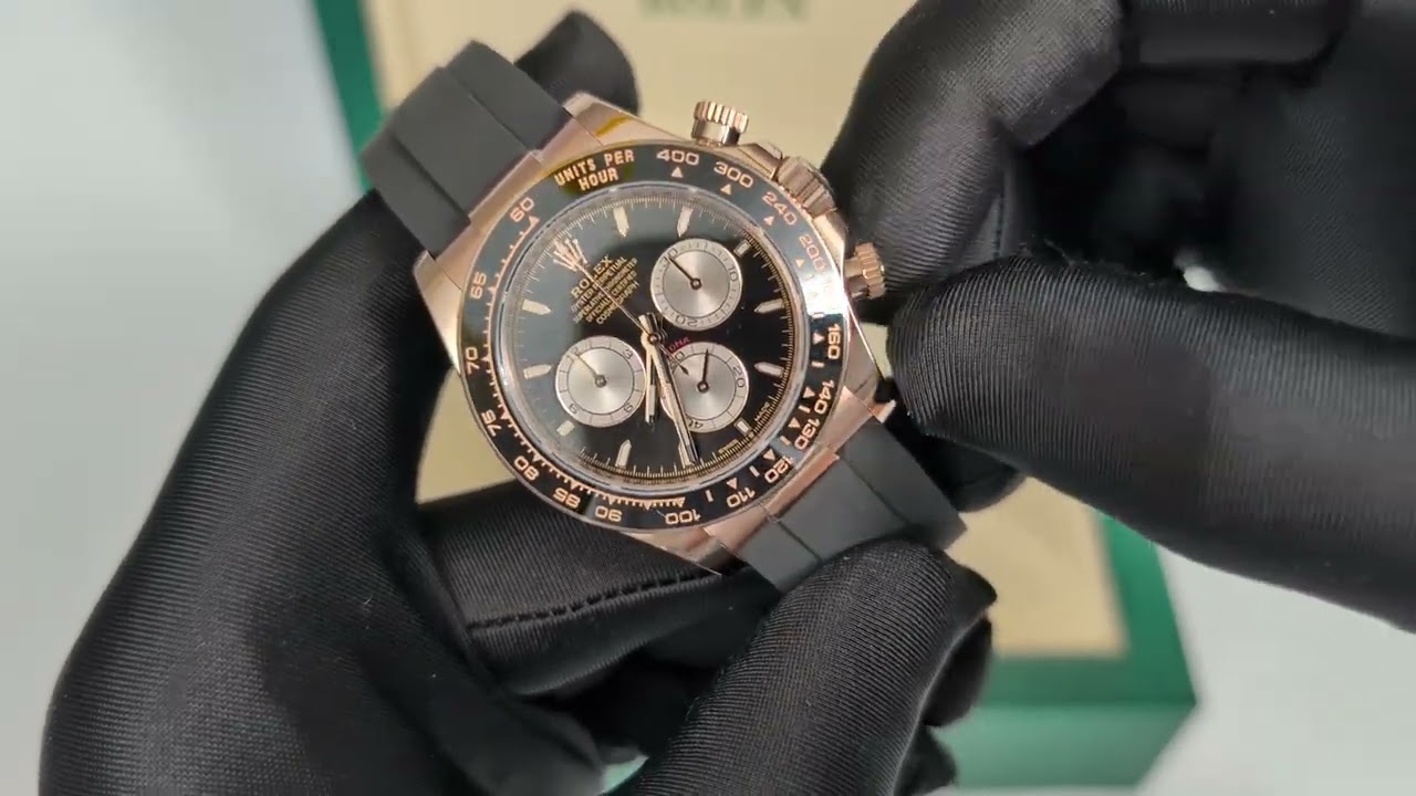 Rolex Daytona OysterFlex Rose Gold Black Dial 126515 - YouTube