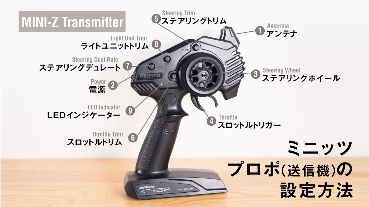 MINI-Z（ミニッツ）を走らせる！プロポ（送信機）Syncro KT-531Pと