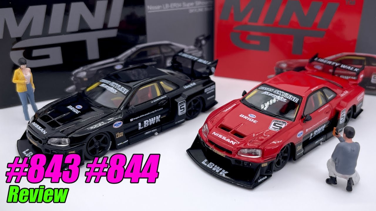 Mini GT #843 & #844 Nissan LB-ER34 Super Silhouette Skyline Review
