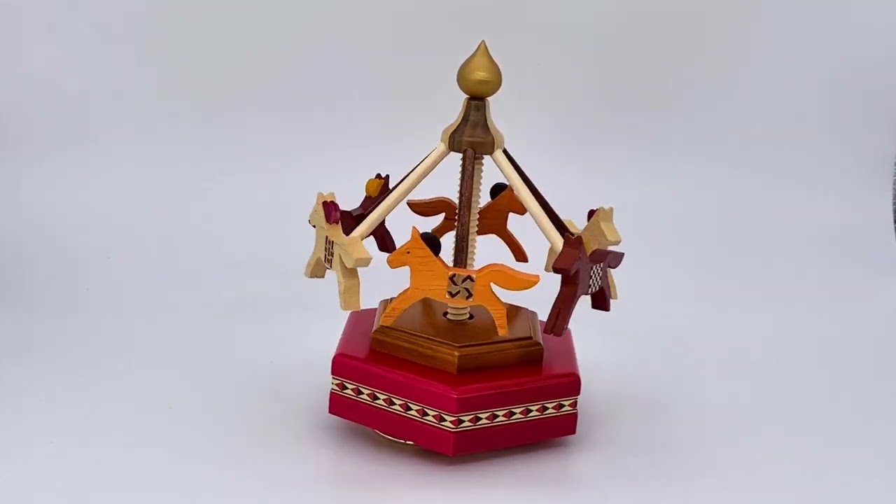 木馬のメリーゴーランドオルゴール 大（18弁） | オルゴールショップ