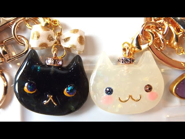 UVレジン】100均材料と猫モールドで宝石ネコのキーホルダーを作りまし