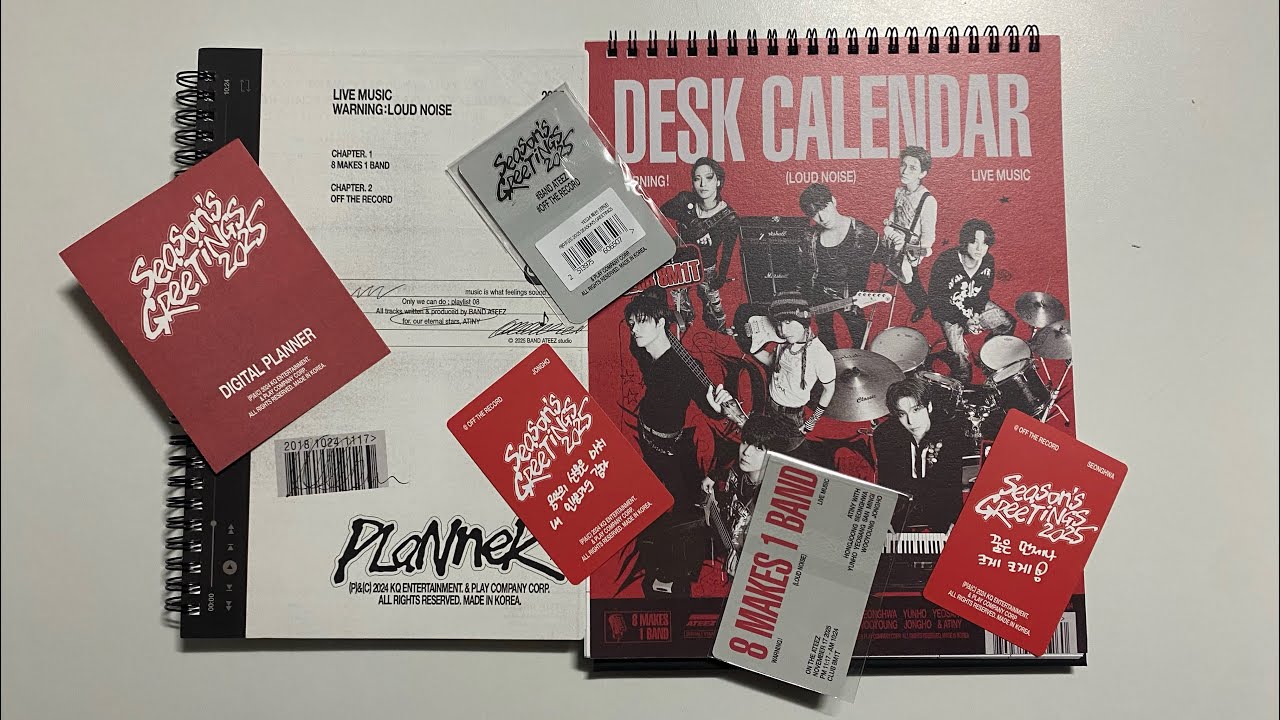 8 Makes 1 Band - Ateez Seasons Greetings 2025 Unboxing (KQ&Yes24