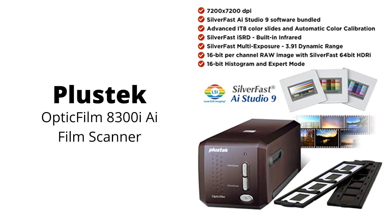Plustek | OpticFilm 8300i Ai Film Scanner - Converts 35mm Film