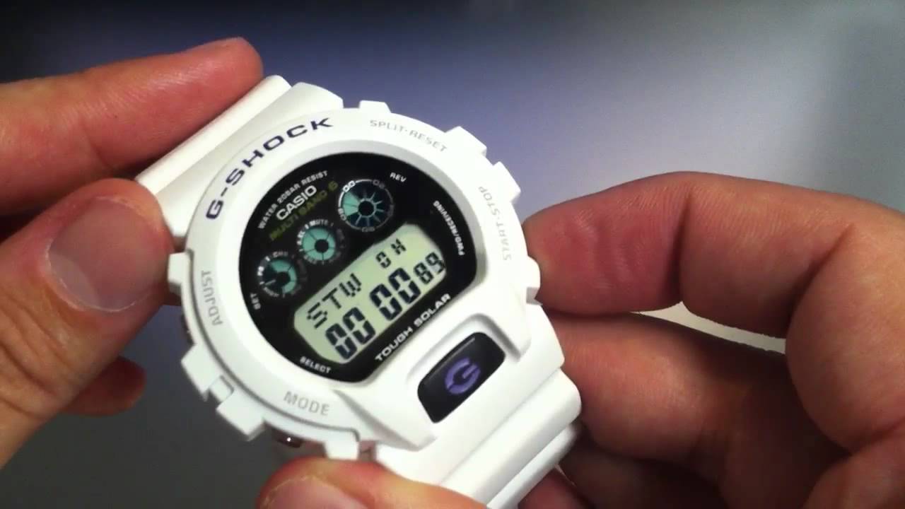 White Casio G-Shock Atomic Solar Watch GW6900A-7 - YouTube