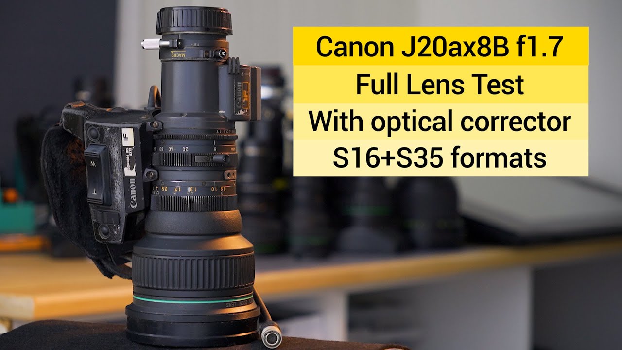 Canon J20x8 f1.7 // B4 Broadcast Lens Test with optical adapter on
