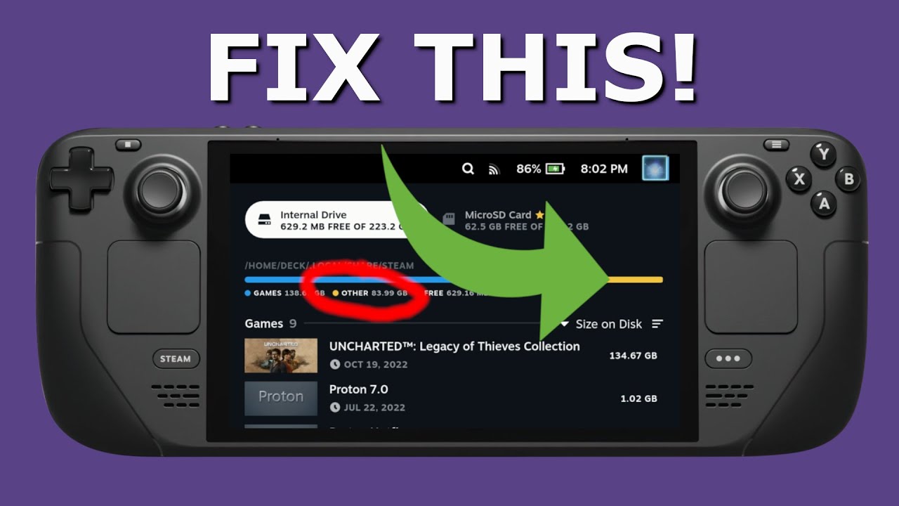 Steam Deck のディスク容量を取り戻す - その他のデータを削除 : r