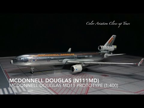 1:400 Mcdonnell Douglas N111MD MD11 Polished with airlines logos