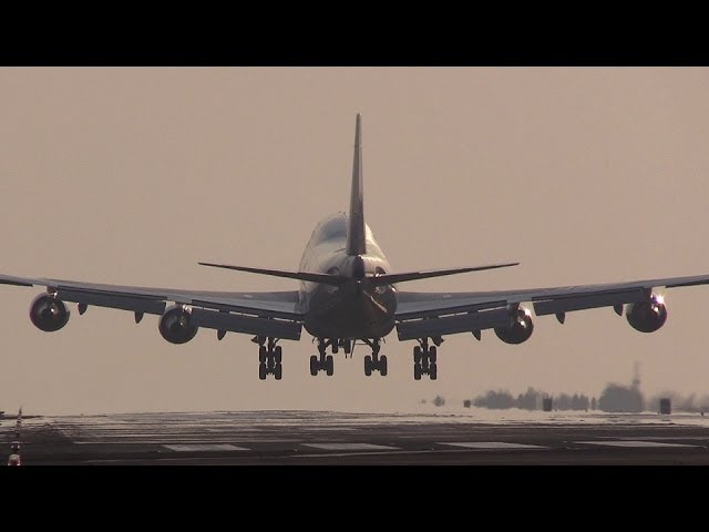 タッチ＆ゴー!!! B747ジャンボジェット 熊本空港 さよならフライト