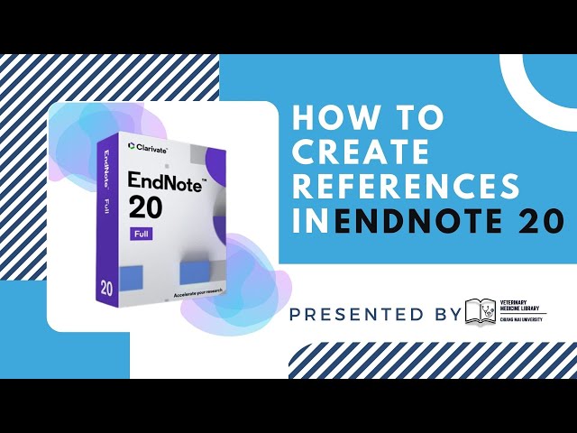 EndNote 20 (English version) : How to create references in