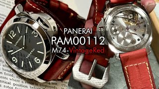 パネライ】王道の手巻きルミノールを明るくする、赤いM74ヴィンテージ