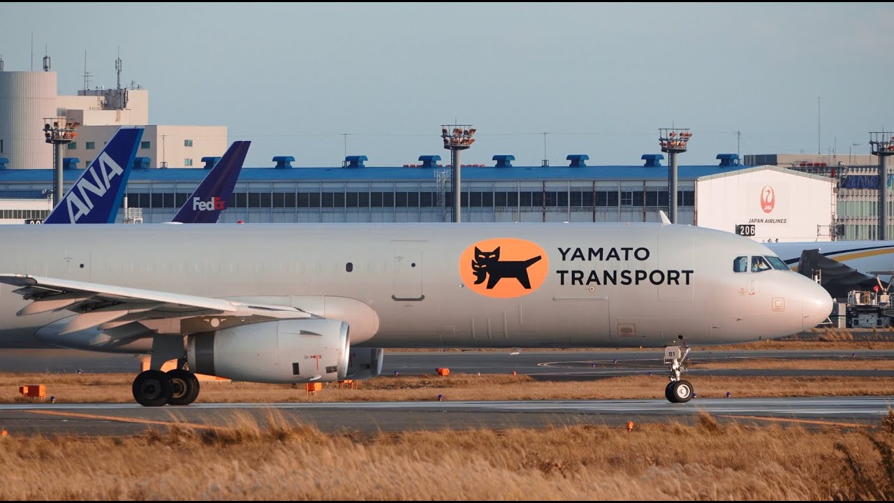 Yamato Transport Airbus A321P2F JA81YA Takeoff from Narita 16R