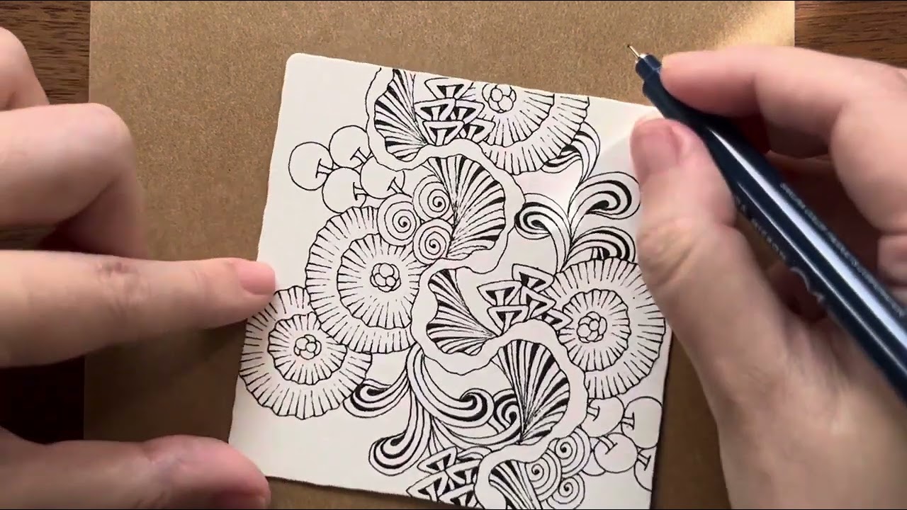 Zentangle】59トラディショナルゼンタングル - YouTube
