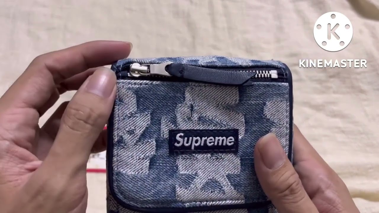 Supreme Fat Tip Jacquard Denim Neck Pouch SS22 review - YouTube