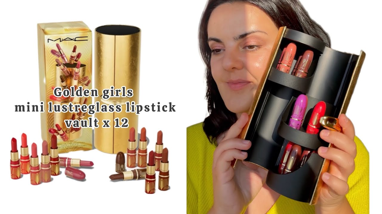 Mac cosmetics Golden girls mini lustreglass lipstick vault x 12