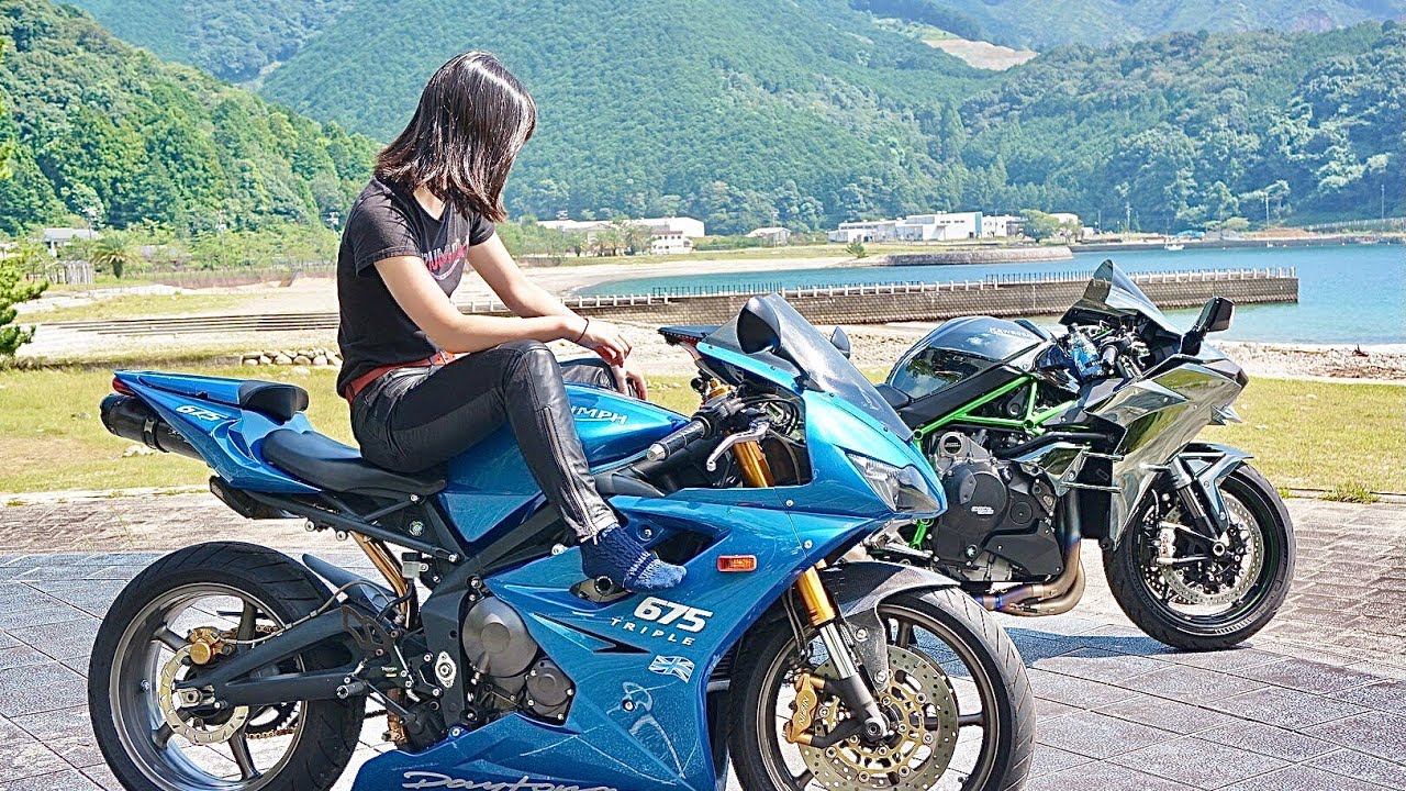 Female Rider] Eating Exhaust Gas Part 2 NINJA H2 - DAYTONA 675