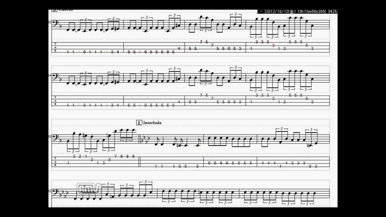 椎名林檎 罪と罰 ベースTAB譜 - YouTube
