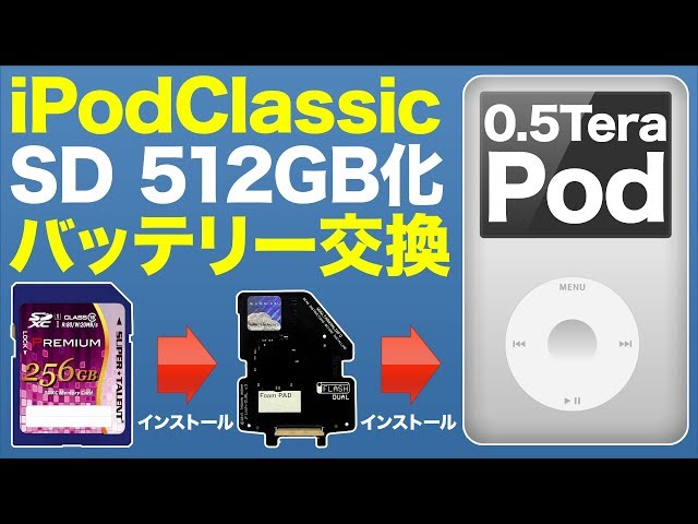 How to repair iPod Classic 6th battery & 512GB SD Card upgrade