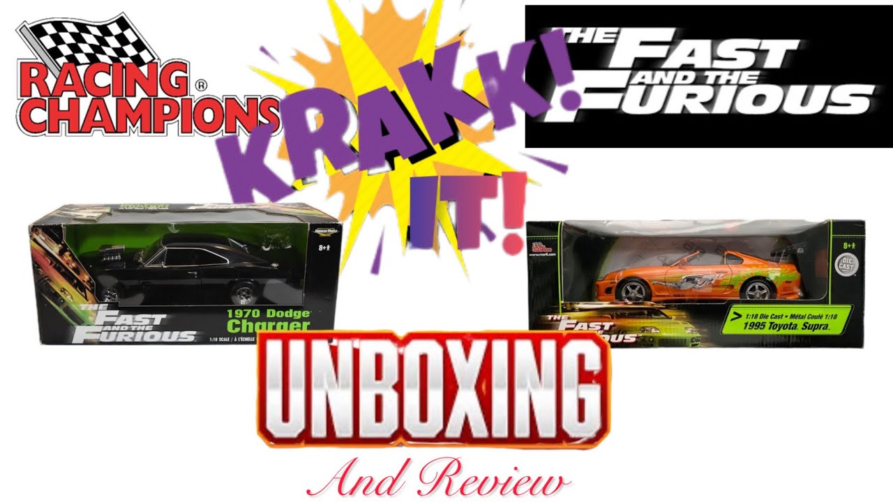 1/18 Fast And Furious 70 Dodge Charger And 95 Toyota Supra Unbox
