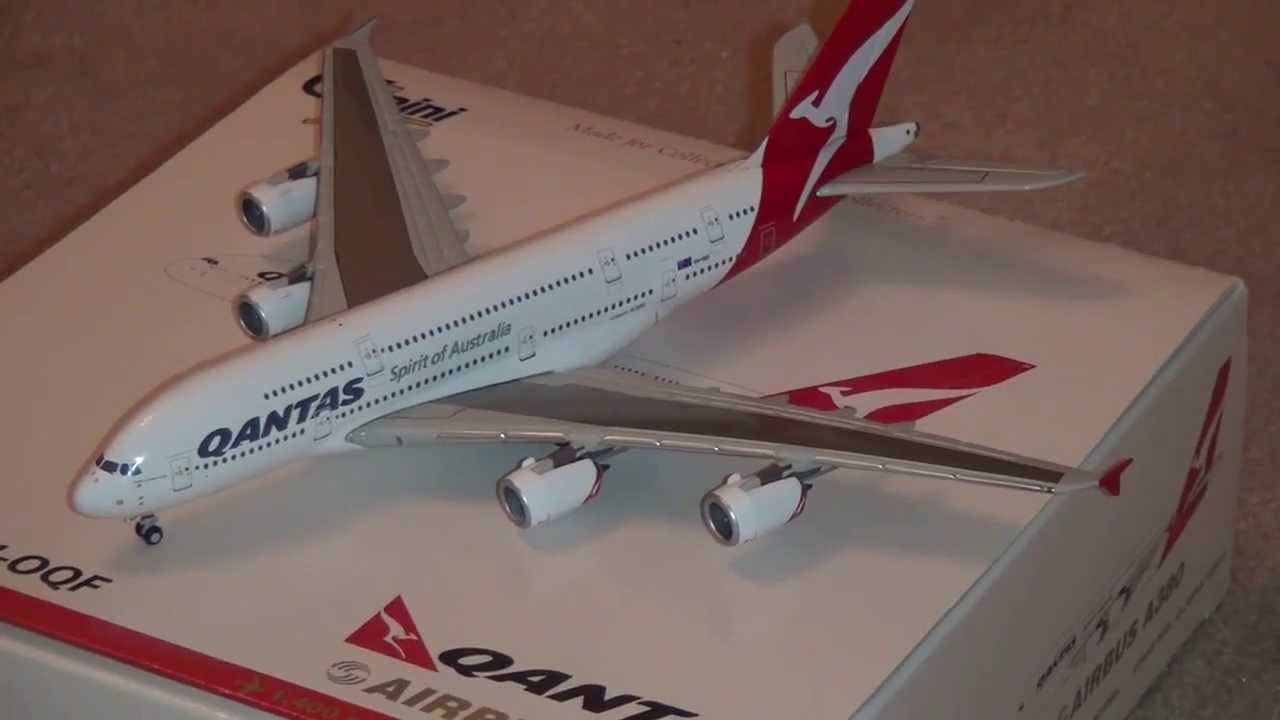Qantas Airbus A380 - GeminiJets 1:400 Review - YouTube
