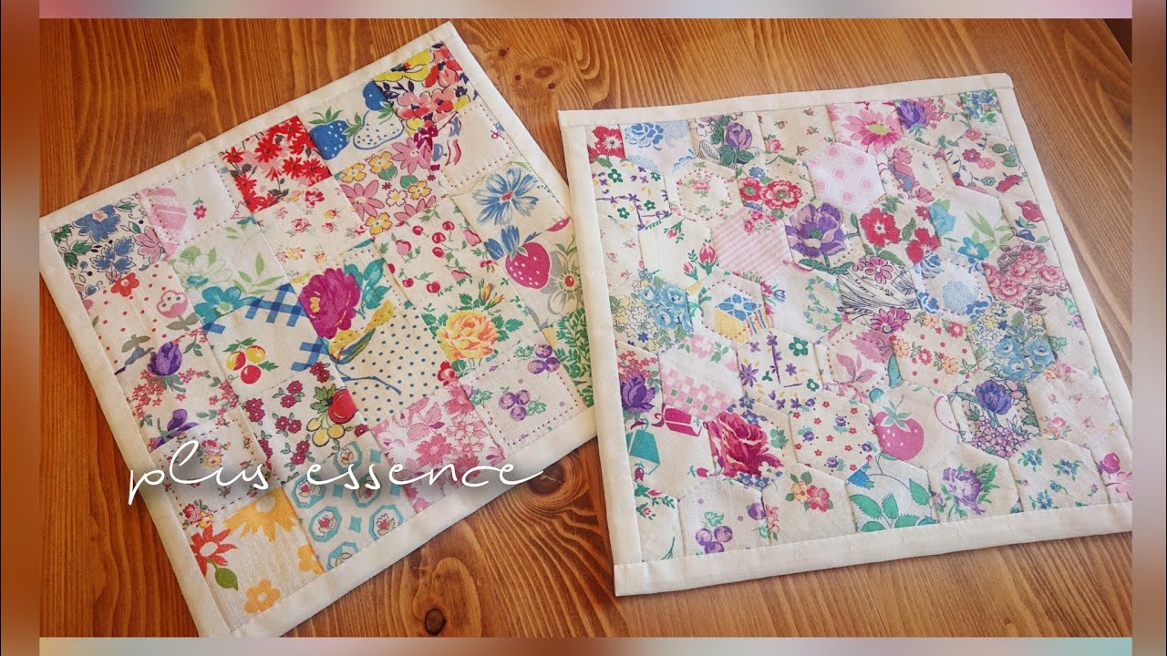 パッチワークvlog】白系のフィードサックのマルチマット - YouTube