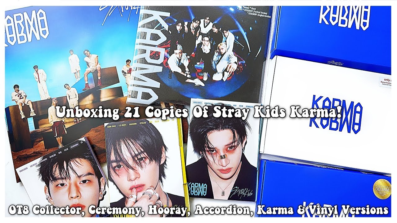Unboxing 21 Copies Of Stray Kids Karma! ✰ OT8 Collector, Ceremony