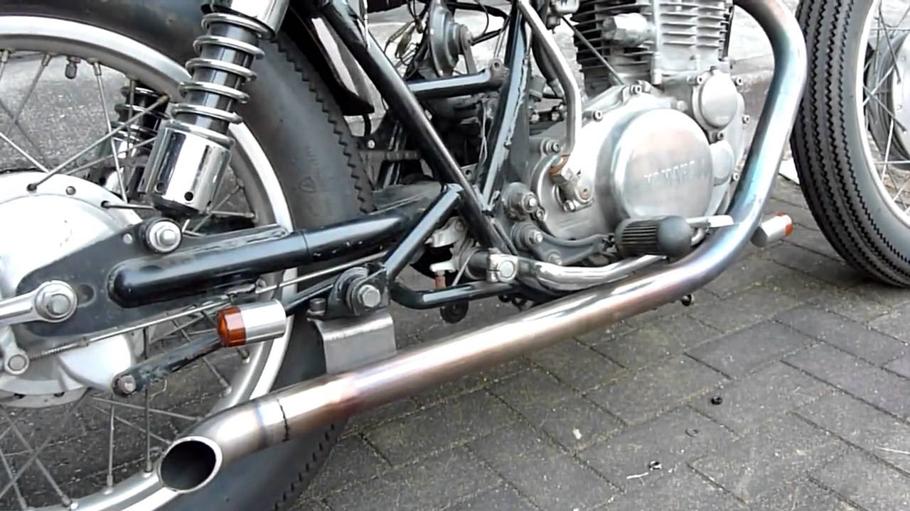 Yamaha SR400/500 AN-BU 製作ターンアウトマフラー排気音 - YouTube