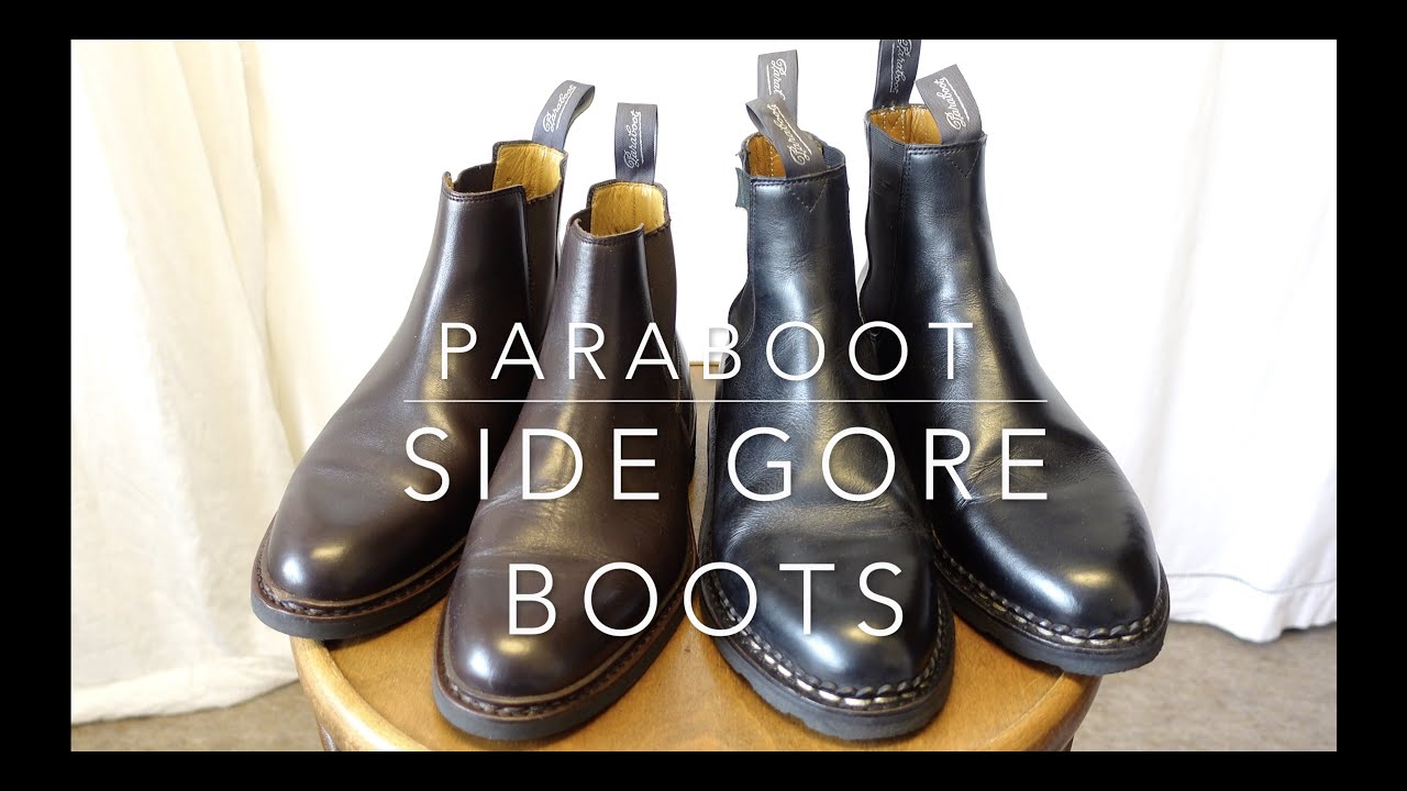 パラブーツ MANAGE(マネージ) サイドゴアブーツ ブラック リスレザー