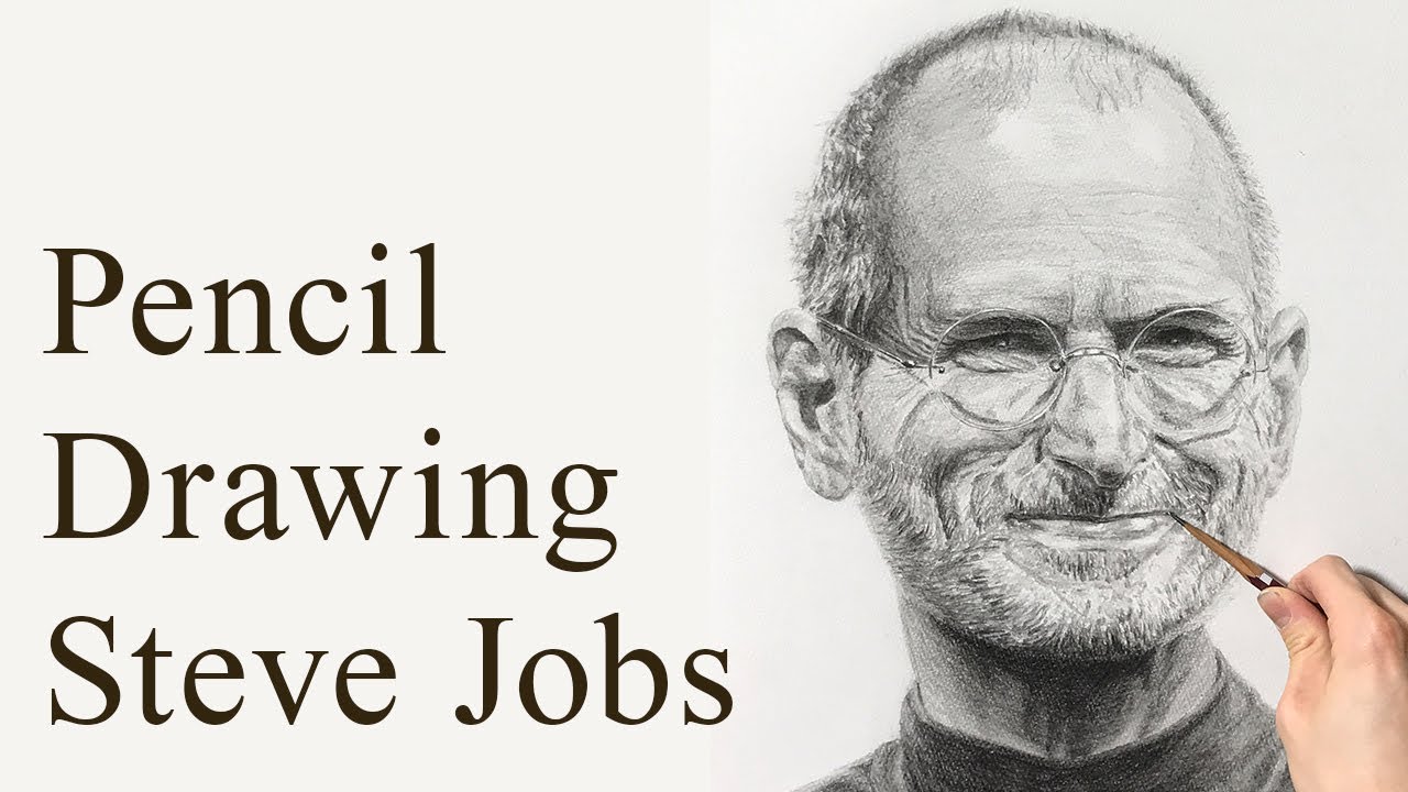 Drawing Steve Jobs with Pencil - Time Lapse - YouTube