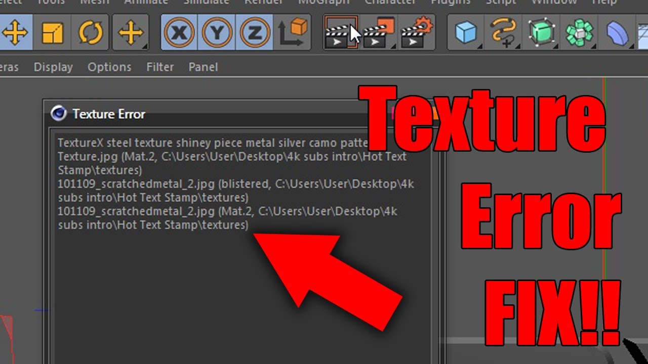 Missing Textures Error, Quick Fix! - CINEMA 4D - YouTube