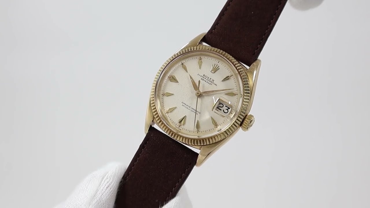 ロレックス デイトジャスト 初期型 14KYG Ref.6605 1956年製