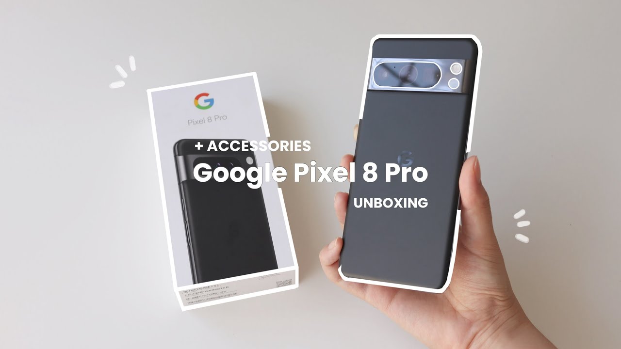 Google Pixel 8 Pro (Obsidian) Unboxing + Accessories - YouTube