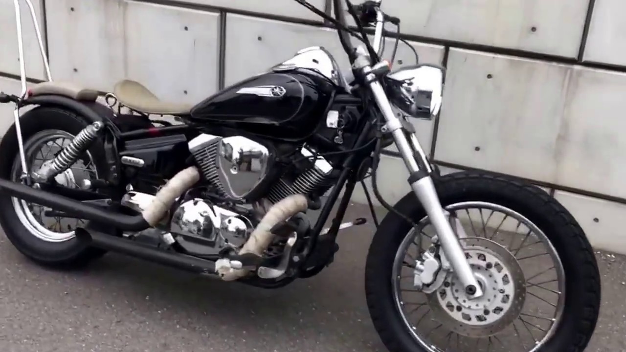 ドラッグスター250 スラッシュカットマフラー - YouTube