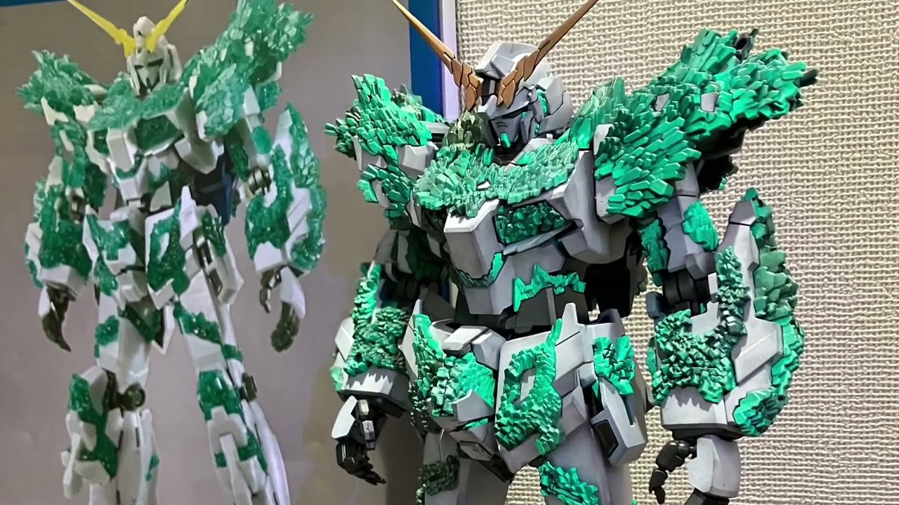 MG ユニコーンガンダム 光の結晶体 光沢塗装 蓄光塗装 - YouTube