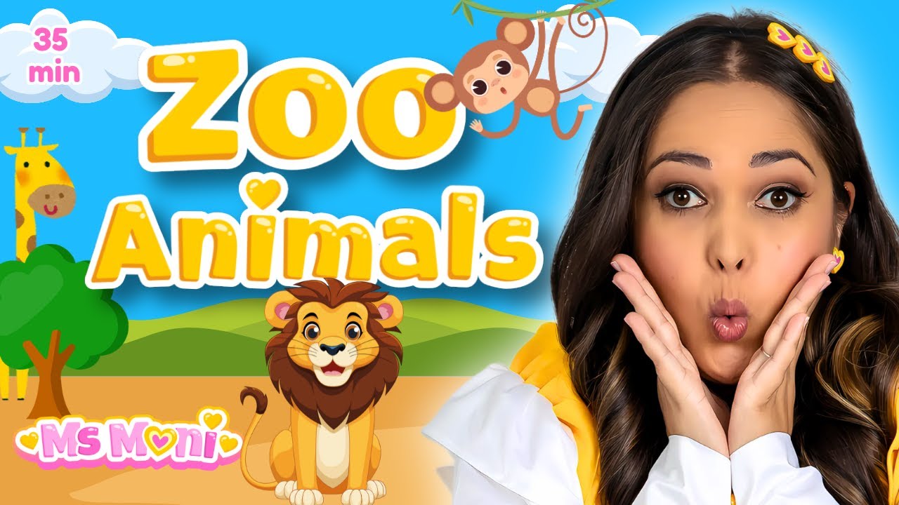 Zoo Animals with Ms Moni | Animal Songs, Names & Sounds | Toddler
