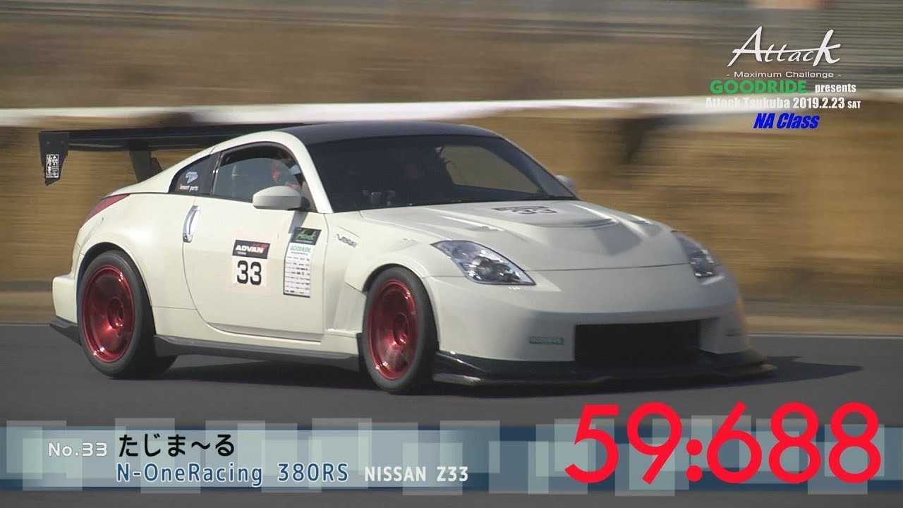 Attack Tsukuba 2019-0223「たじま〜る//N-OneRacing 380RS」Z33 - YouTube