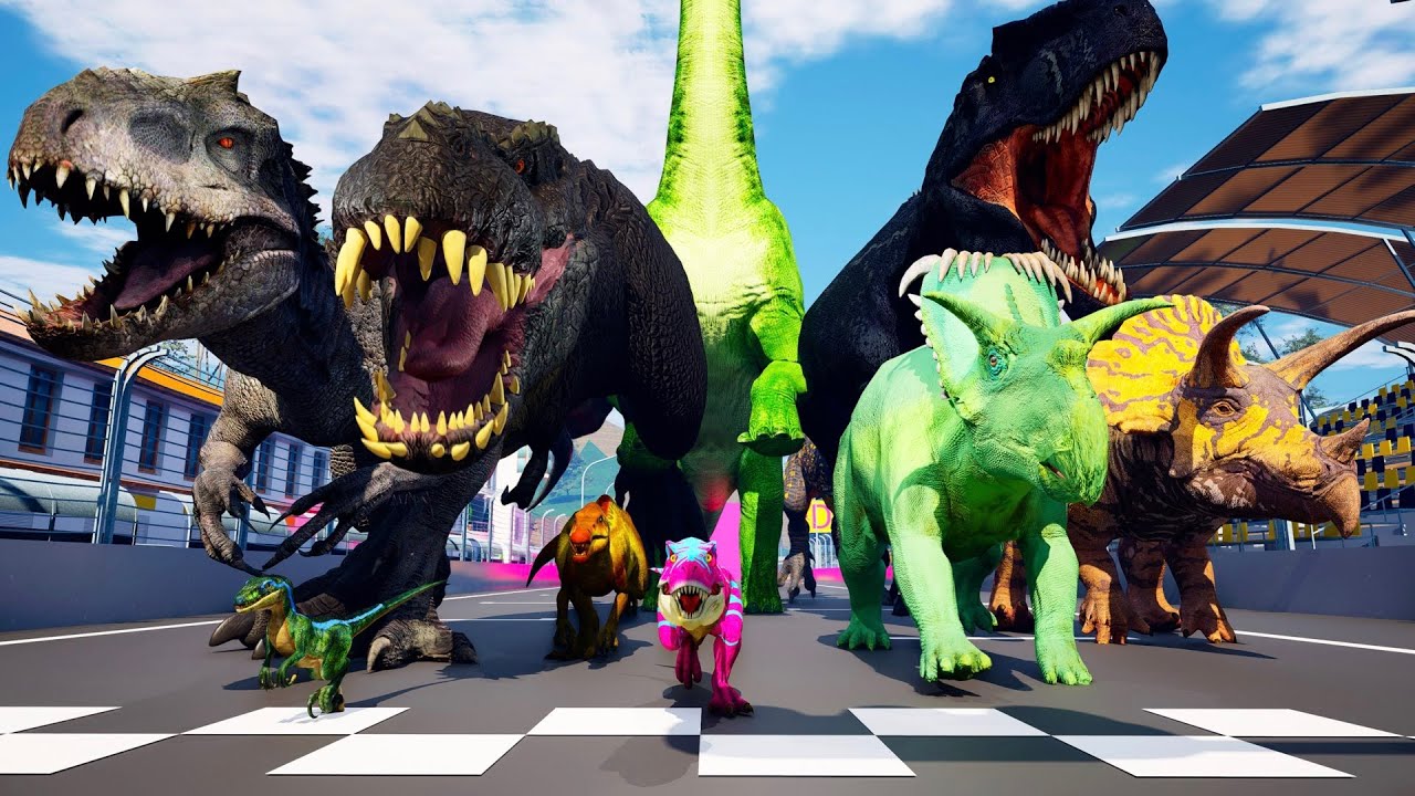 Dinosaur Racers! Family Circuit Adventure: Exciting Obstacle Race