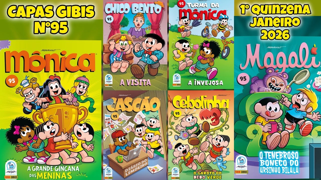 Covers of Monica's Gang comic books #95 January 2026, first half